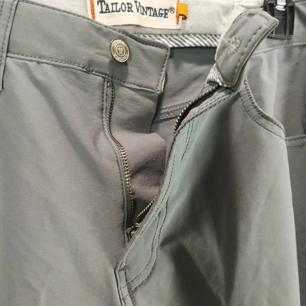 Tailor Vintage Movement Pants Men's 36x30 Gray Nylon Stretch‎ Slim Fit Utility